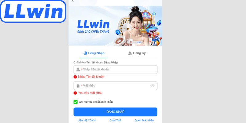 3 bước đăng nhập LLwin