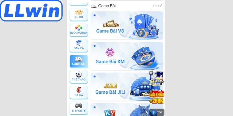 Sự kết hợp giữa game bài LLwin với 5 nhà phát triển hàng đầu