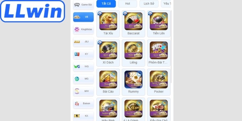 List game bài đáng chơi nhất tại LLwin