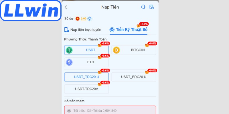 Quy trình nạp vốn bằng tiền kỹ thuật số