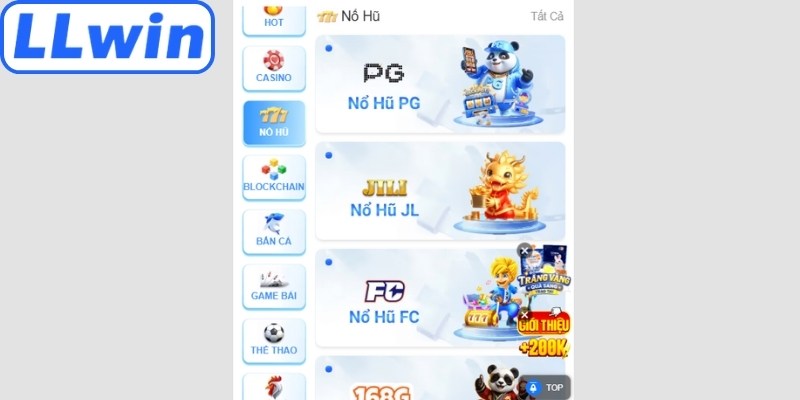 5 nhà phát triển slots game hàng đầu tại nổ hũ LLwin